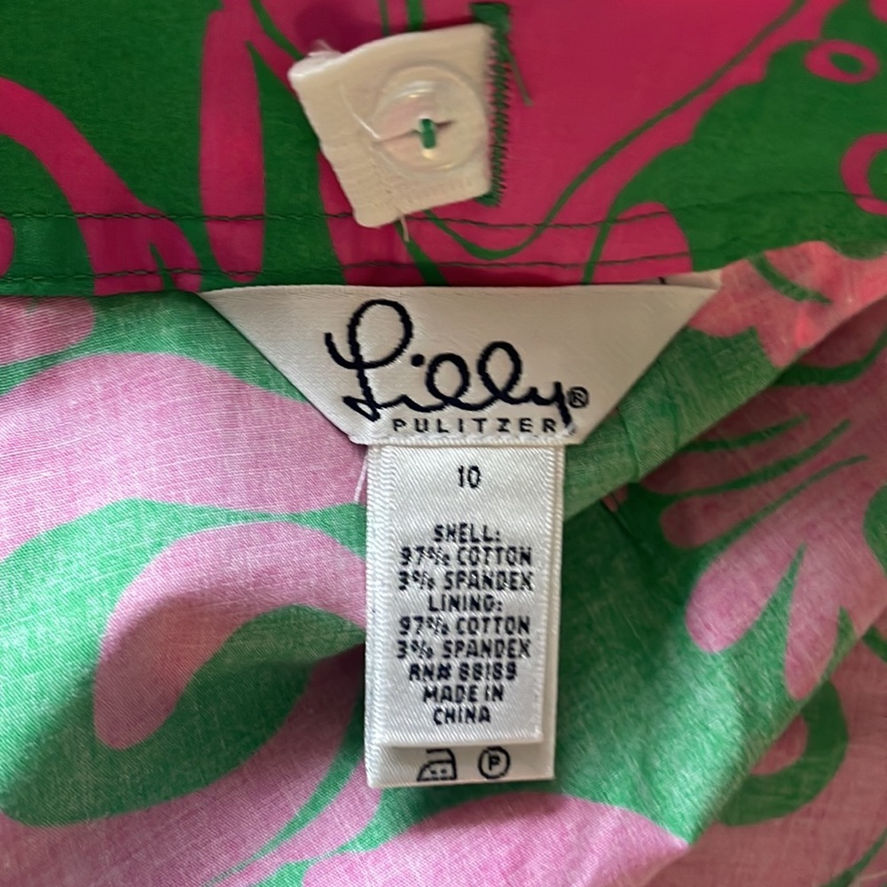 Lilly Pulitzer Green and Pink Printed Skort - Picture 9 of 11
